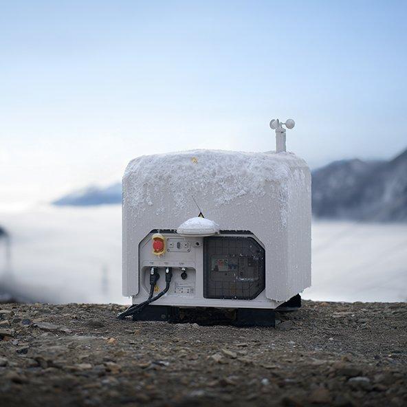 DJI Dock 3 outside in the snow